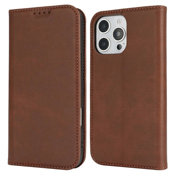 PU læder kalveskinds tekstur magnetisk lukning smartphone cover til iPhone 16 Pro Max Multicolor Style C