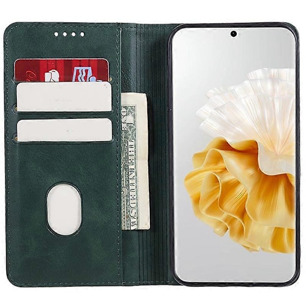 Til Huawei P60/P60 Pro Kalvetekstur PU Læder Etui Business Stil Tegnebog Stativ Telefon Cover Multicolor Style E