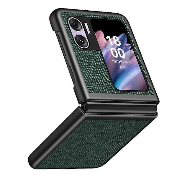 Til Oppo Find N2 Flip 5G Folde Telefon Cover Kryds Tekstur Gummibelagt PU Læder Belagt PC Cover Multicolor Style A