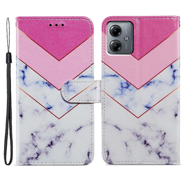 Motorola Moto G54 5G Kotelo PU Nahka Kuvio Tulostus Jalusta Suojaava Puhelinkuori Multicolor Style Q