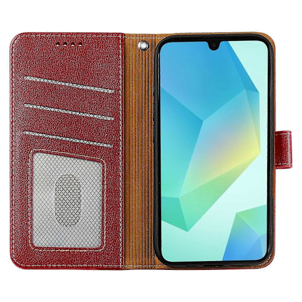 För Samsung Galaxy A26 5G Läderfodral Litchi Textur Plånbok RFID-blockerande Telefonskal - Grå Multicolor Red