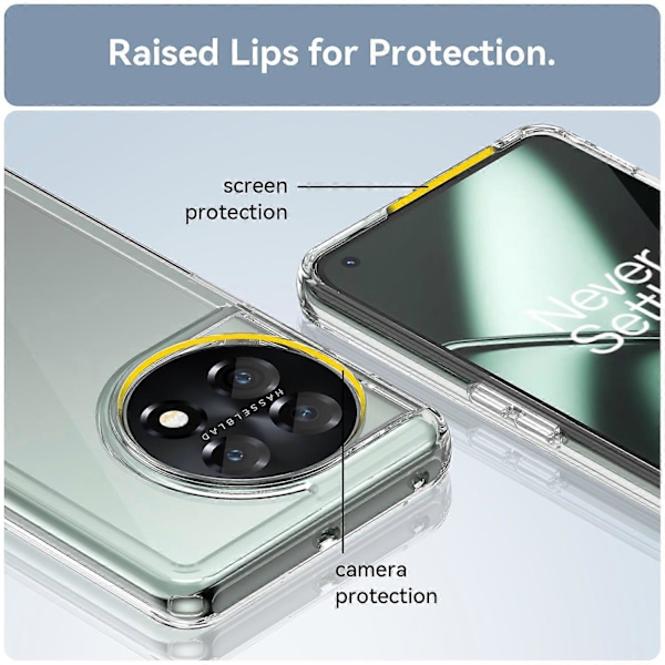 Til OnePlus 11 5G Blød TPU Hård Akryl Telefon Cover Gennemsigtigt Stødsikkert Telefon Shell Cover Multicolor Style F