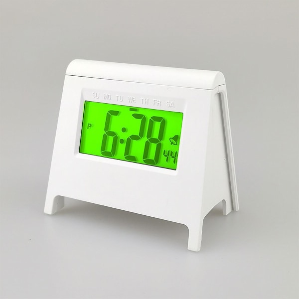 Mini lcd studentväckarklocka Ny elektronisk klocka Smart Desktop multifunktionsklocka med lysande temperaturkalender White