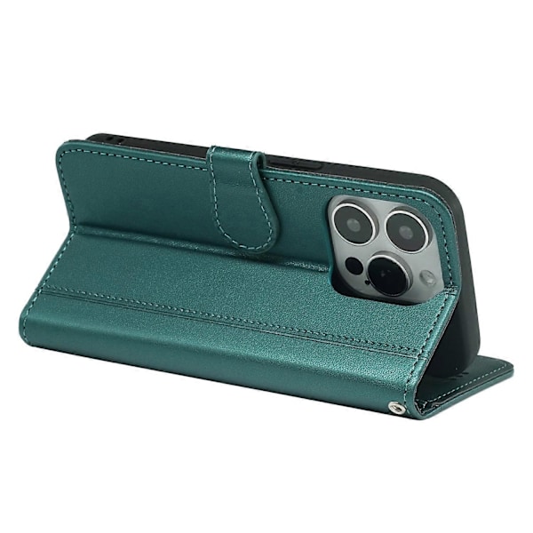 Til iPhone 16 Pro Max Wallet Case Magnetisk Lukning Læder Telefon Cover med Rem- Multicolor Green