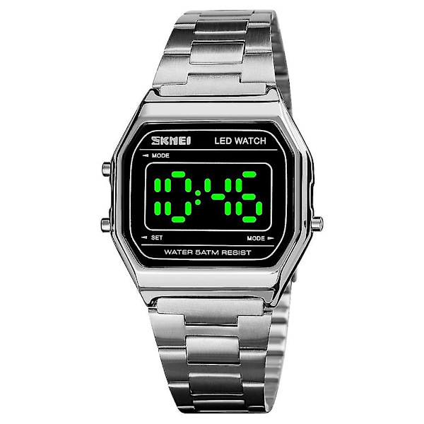 Skmei 1646 LED Digital Display Elektronisk Ur Silver