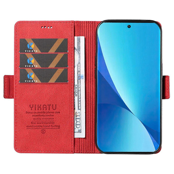 YIKATU YK-005 For Xiaomi 12 Lite 5G Hudvennlig Telefondeksel PU Lær Stativ Shell Lommebok Etui Multicolor Style H
