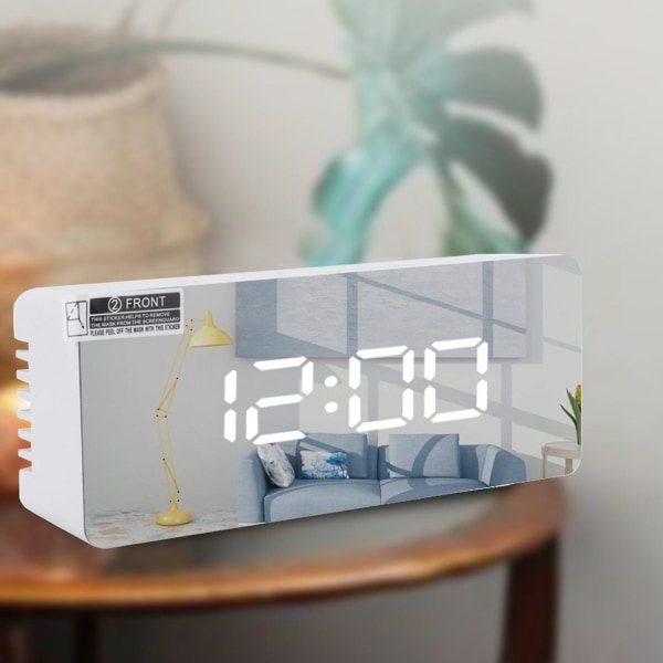 Rektangel fyrkantig multifunktions LED-display väckarklocka för hemmet Red