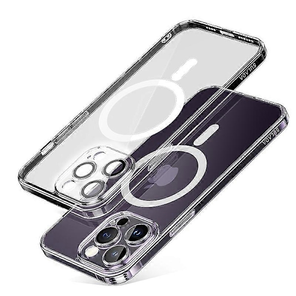 SULADA Skal för iPhone 15 Pro Max TPU+PC Kompatibelt med MagSafe Telefonskal med Linsskydd Multicolor Style C