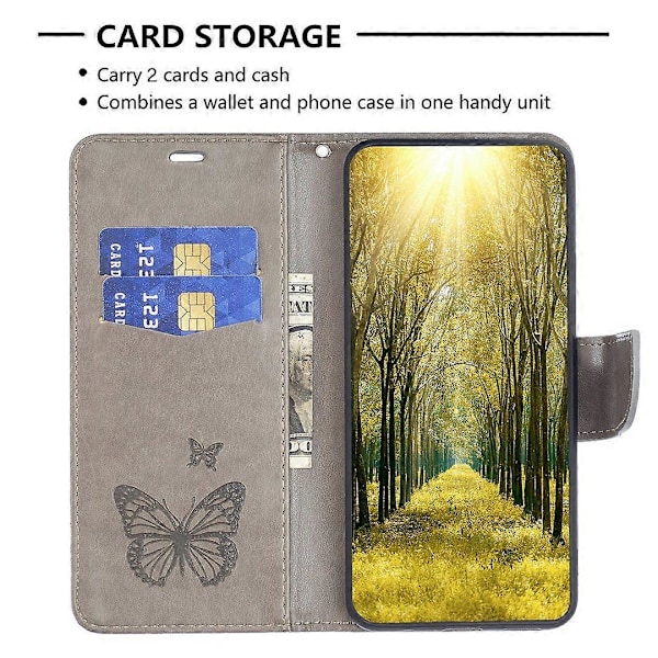 Til Nokia G42/G310 Sommerfugl Præget Telefon Cover Læder Stand Wallet Cover med Rem Multicolor Style C