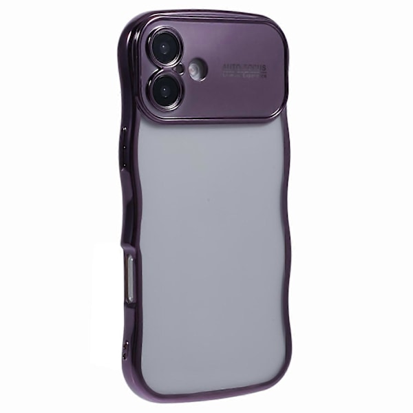 iPhone 16 -kotelo, galvanoidulla kiharakehyksellä, TPU, kirkas puhelinkuori Multicolor Style F