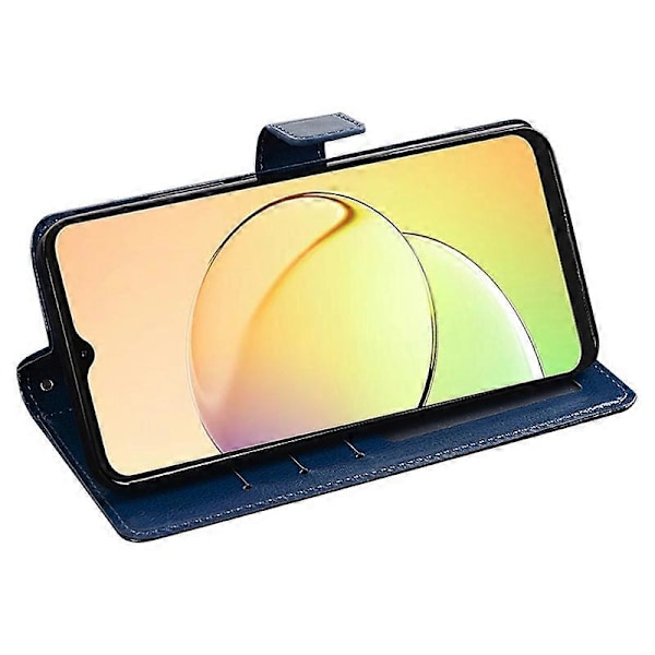 IDEWEI For Realme C55 PU Lær+TPU Telefon Shell Lommebok Stativ Telefon Deksel Multicolor Style B
