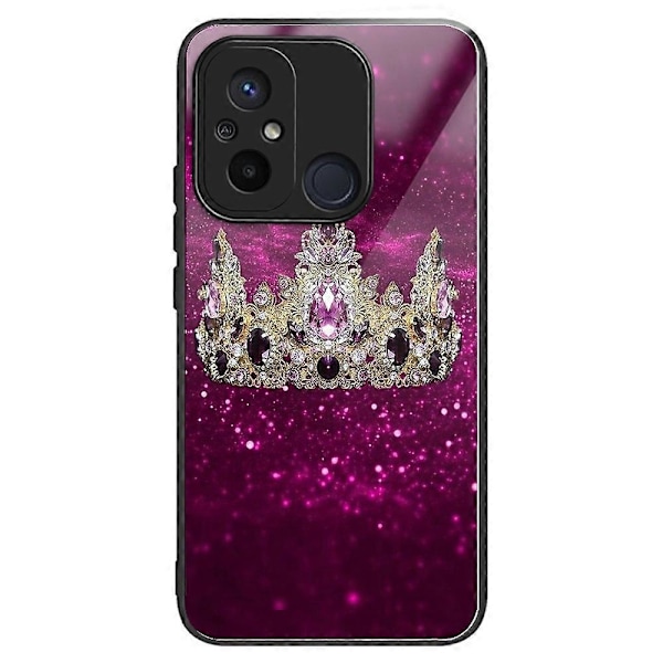 Puhelinkotelo Xiaomi Redmi 12C 4G:lle, kestävä TPU+karkaistu lasikansi, kuvioitu design Multicolor Columns Crown