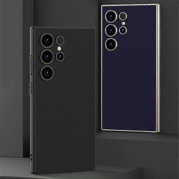 GKK Samsung Galaxy S24 Ultra -kotelo nahka+PC+TPU mattapintainen puhelinkuori Multicolor Titanium Purple