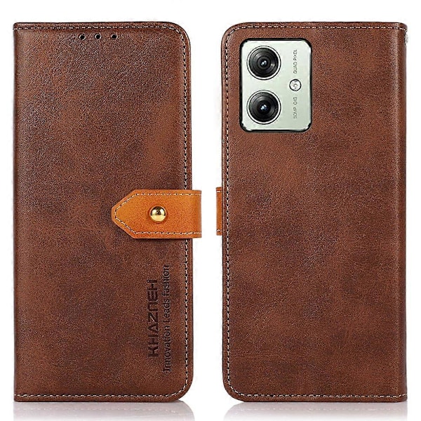 KHAZNEH Motorola Moto G54 5G -kotelo, nahkainen puhelinkotelo jalustalla ja lompakolla Multicolor Style D