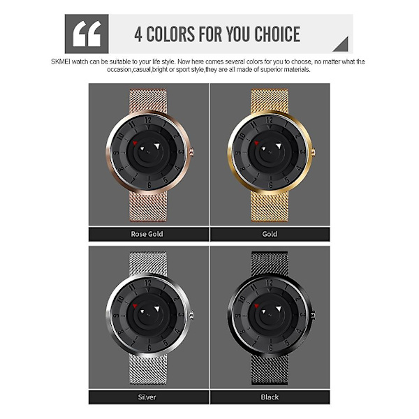Skmei 9174 Comp Style Dial Quartz Watch For Men Gold Gold