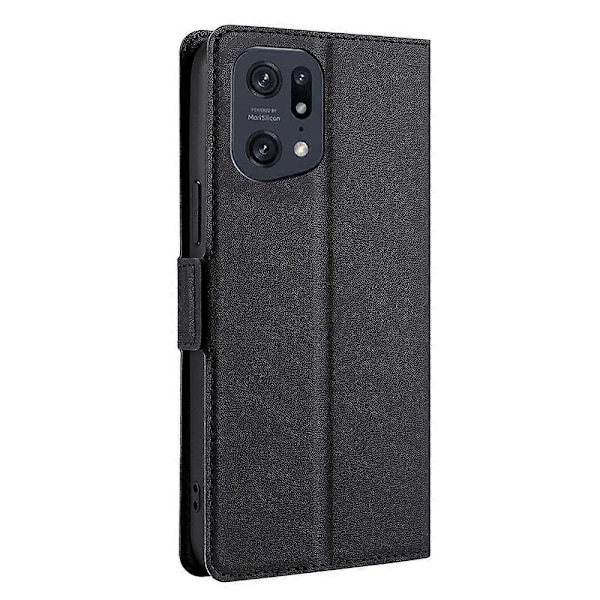 Sidomagnetiskt PU-läderfodral med stativ, stöttåligt TPU-kortfack, foliofodral för Oppo Find X5 Pro