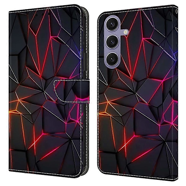 Skal för Samsung Galaxy S25+ Mönstertryckt Skyddande Fodral TPU+PU Läder Flip Telefonfodral Multicolor Style D