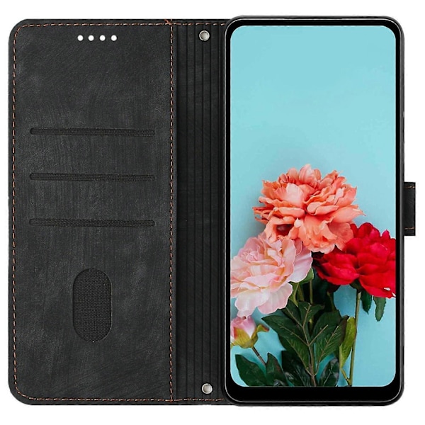 Til Samsung Galaxy A36 5G Etui Prægede Linjer Læder Telefon Cover Foldbart Stativ Multicolor Style E
