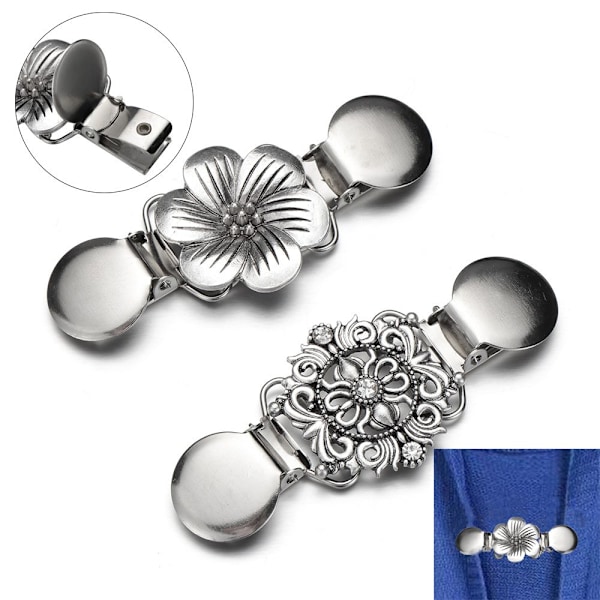 Flower Cardigan Clip Sjal Brosch Duck Clip 1