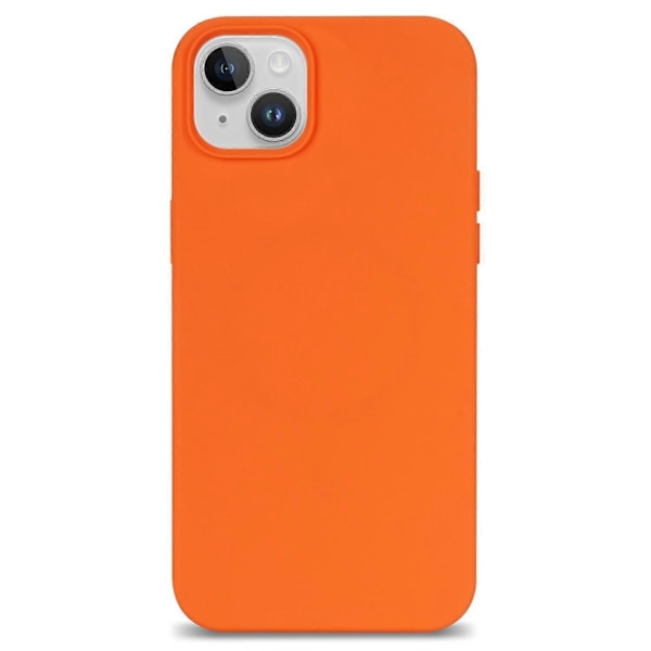 För iPhone 14 Plus Silkeslen Mjuk Touch Flytande Silikon Skal Fiberfoder Fallskydd Mobilskal Multicolor Style H
