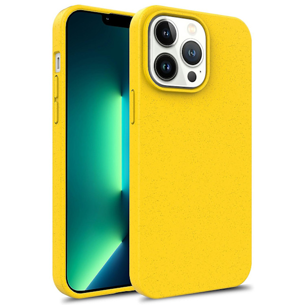För Iphone 15 Pro Max Starry Sky Series biologiskt nedbrytbart case Wheat Straw+tpu Matt cover Yellow
