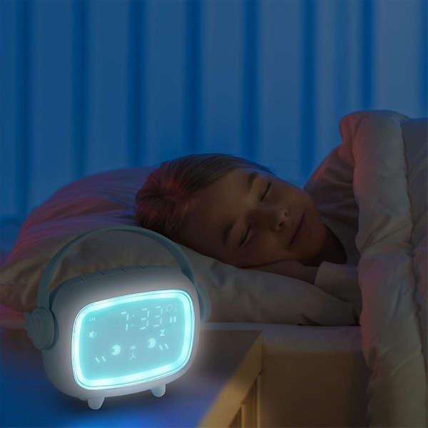 Børnevækkeur til pigeværelse, Ok To Wake, børns søvntræner, vækkelampe og natlampe