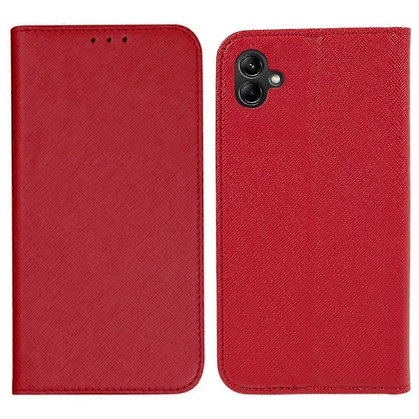 Flip-deksel til Samsung Galaxy A06, støtsikkert med kryssmønstret tekstur i lær Multicolor Style B