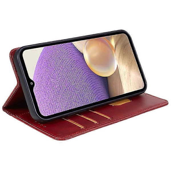 För Samsung Galaxy S22 5G Magnetisk Plånboksfodral Kalvtextur PU Läder Skal Multicolor Style B