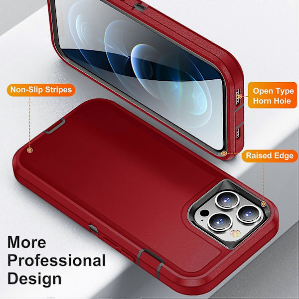 For iPhone 12/12 Pro Anti-Scratch Deksel TPU+PC Fallbeskyttelse Telefondeksel Multicolor Style B