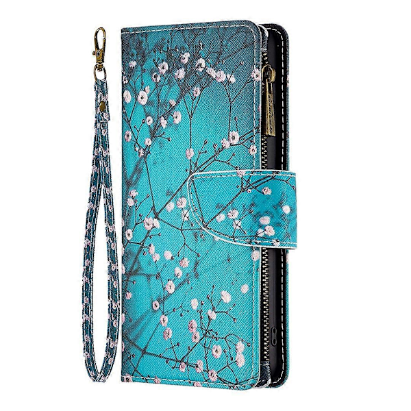 BF03 Plånboksfodral med dragkedja i PU-läder med mönstertryck för Xiaomi Redmi Note 13 Pro 5G/Poco X6 5G Multicolor Plum Blossom