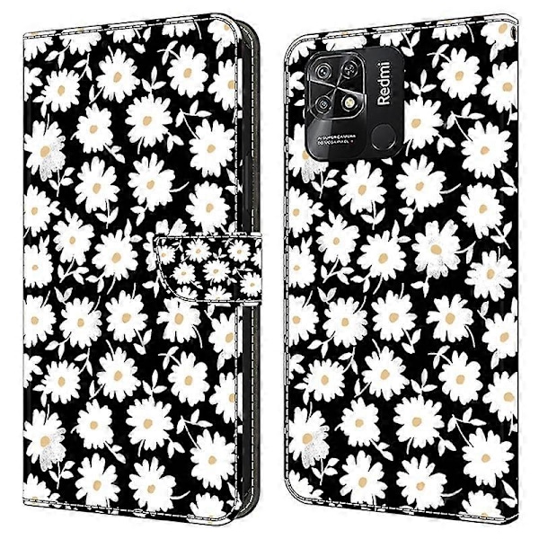 Læderetui med mønstertryk til Xiaomi Redmi 10C 4G Etui Anti-Drop Wallet Telefonetui Multicolor Style J