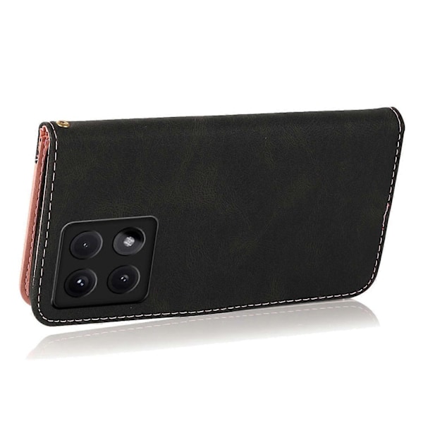 Til Xiaomi 14T Cover Farvesplejsning Tegnebog Stativ Læder Telefonetui med Håndledsrem Multicolor Style D