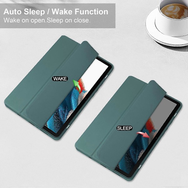 Til Samsung Galaxy Tab A9 Etui PU+TPU+Akryl Klar Bagside Tablet Cover med Penholder Multicolor Style A