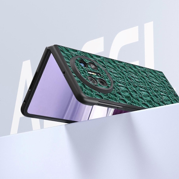 Til Huawei Mate X5 Etui Tekstur Ægte Koskindslæder+PC Telefoncover Multicolor Style B