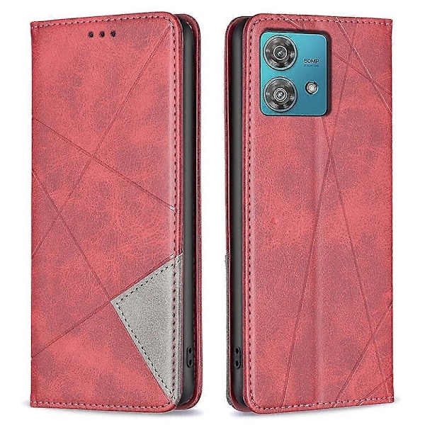 Motorola Edge 40 Neo 5G -kotelo PU-nahkaa, korttipaikat, jalustallinen puhelinkotelo Multicolor Style B