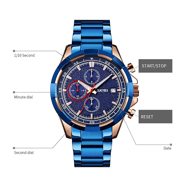 Skmei 9192 Men Luminous Quartz Watch Gold