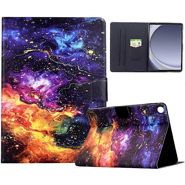 Til Samsung Galaxy Tab A9 Stand Case Mønstertryk Tablet Lædercover med Auto Vågn/Sov Multicolor Nebula