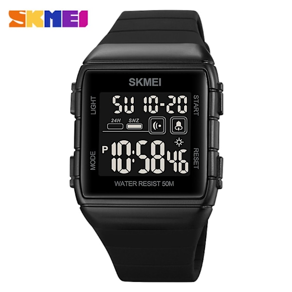 SKMEI 1960 sportklockor Nedräkning dubbel tid watch väckarklocka Kronografbord Digitala klockor black