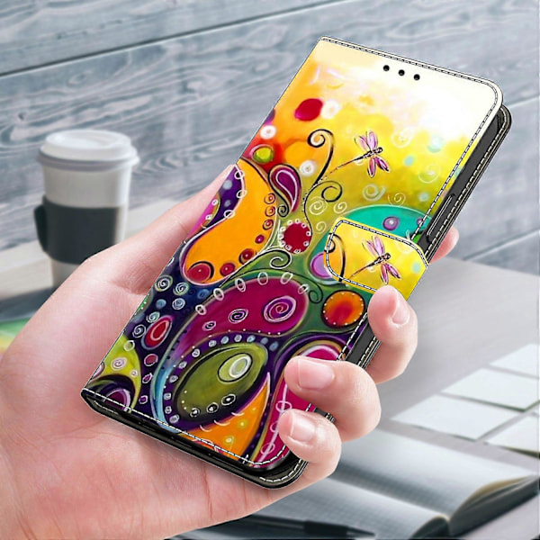 iPhone 16 -kotelo PU-nahkainen lompakkokotelo jalustalla Multicolor Style K