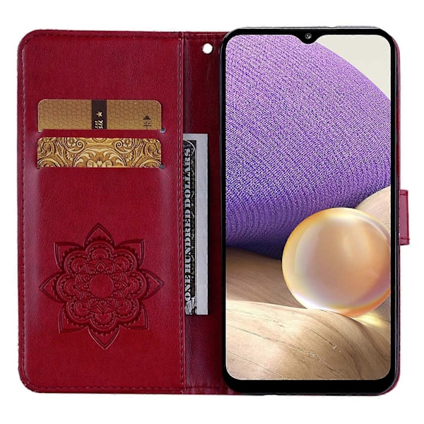 Til Samsung Galaxy A26 5G Wallet Case Ugle Blomst Præget Rhinestone Læder Cover Multicolor Style C