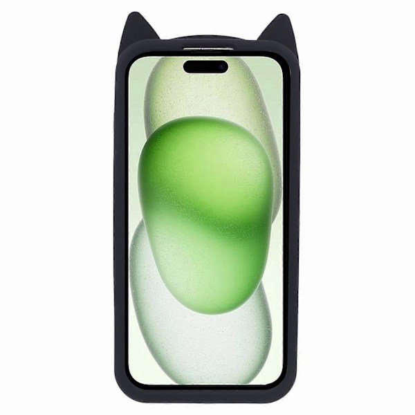 Skal till iPhone 15 3D Mustasch Katt Mjukt Silikon Stötsäkert Telefonskal Multicolor Style A