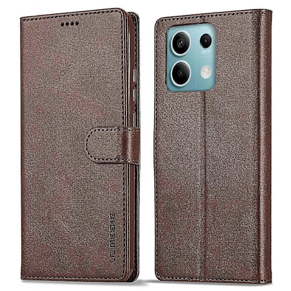 LC.IMEEKE Etui til Xiaomi Redmi Note 13 Pro 5G/Poco X6 5G, tegnebog, stativ, kalveskinds tekstur læder telefoncover Multicolor Brown