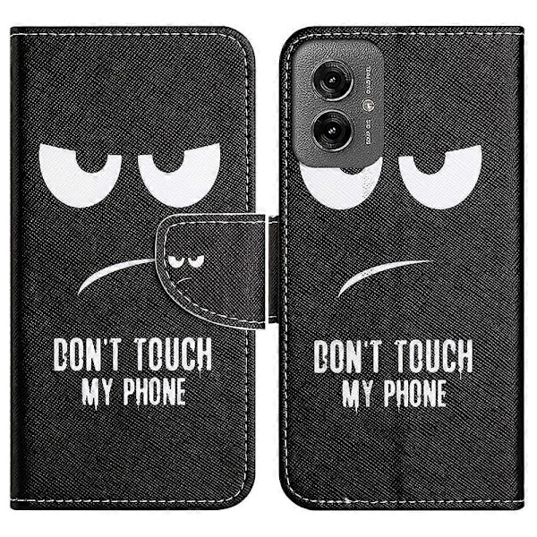 Til Motorola Moto G55 5G Etui Kryds Tekstur Læder Telefon Cover Mønster Print Multicolor Style B