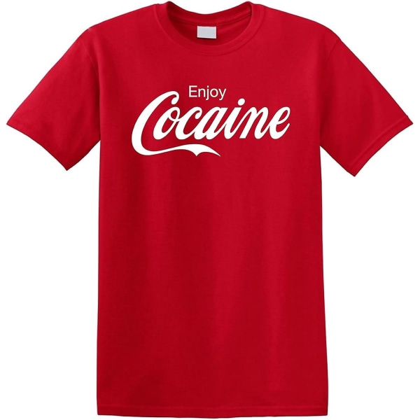 Revolutionära T-shirts Njut av kokain Coca Cola Coca Cola droger Pablo Escobar Cartel Heavy Cotton T-shirt Red XXL