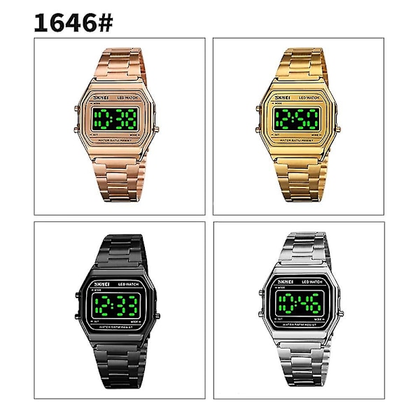 Skmei 1646 LED Digital Display Elektronisk Ur Gold