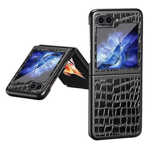Telefoncover med krokodilletekstur til Samsung Galaxy Z Flip5 5G PU Læder Hård PC Telefonskal Multicolor Style A