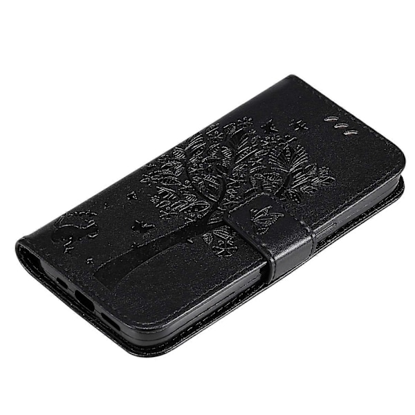 KT Imprinting Flower Series-3 til Xiaomi 14T Etui Katte Træ Mønster Flip Læder Telefon Cover Multicolor Style J