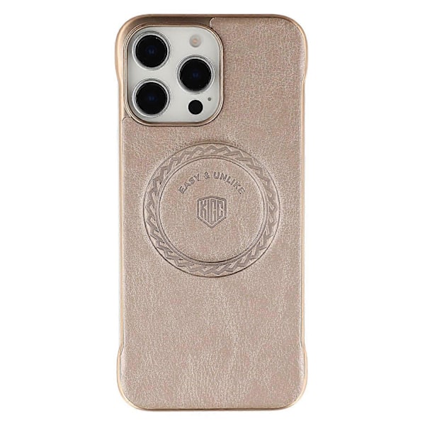 KIGC Magnetiskt Skal för iPhone 14 Pro Max Elektroplätering PC+PU Telefon Baksida Multicolor Gold