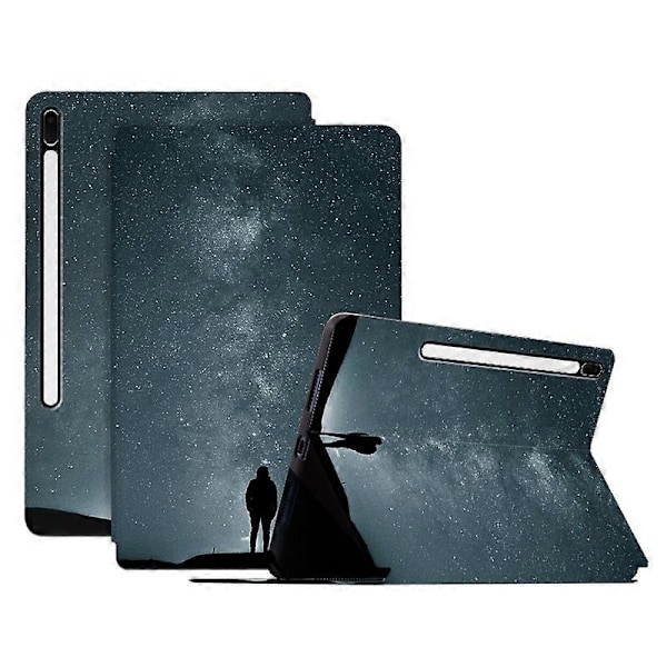 Til Samsung Galaxy Tab S7 FE/Tab S7+/Tab S8+ Etui Mønsterprint PU Læder Flip Cover med Støttefod Multicolor Style C