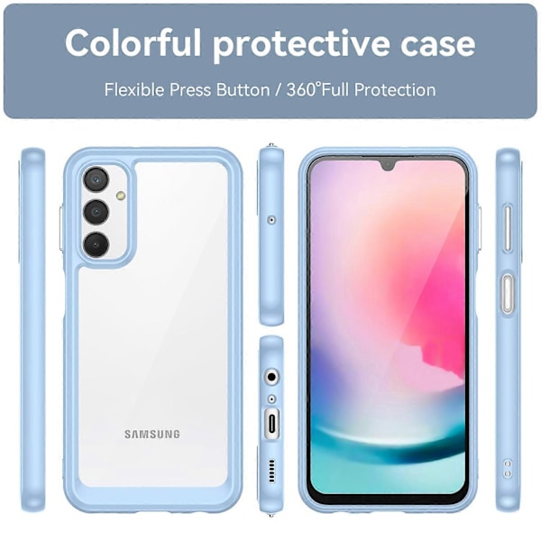 För Samsung Galaxy A24 4G (162.1 x 77.6 x 8.3mm) TPU+Akryl Mobilskal Telefon Skyddsfodral Multicolor Style D